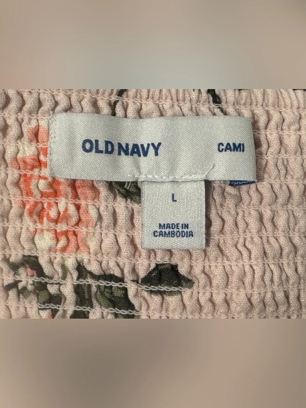 Old Navy Light Pink Floral Linen Spaghetti Strap Dress